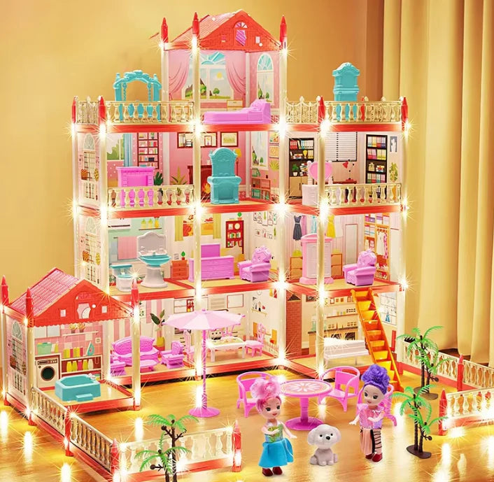 Casa de muñecas 215 piezas 🧩 con luces LED 🏩🎀 | Un regalo que inspira sueños ✨