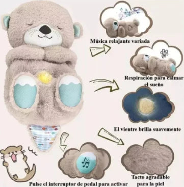 Peluche de Nutria Bebé Calmante 🦦 | El compañero perfecto para dormir 😴